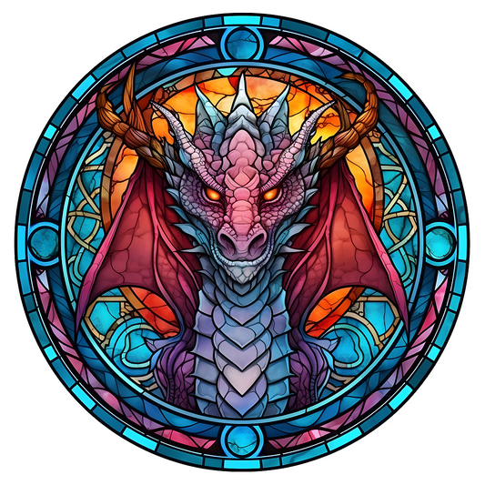 Dragon Stained Glass Window Stickers