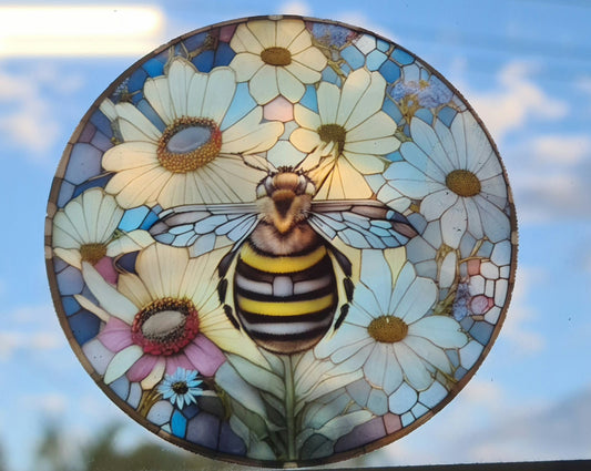 Bee Sticker Stained Glass Car Decals and Window Clings