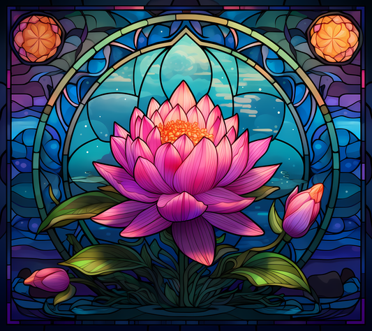 Gorgeous lotus flower stained glass stickers decal car sticker house window sticker SET 1
