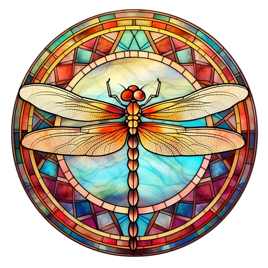Dragonfly Stained Glass Window Clings, Window Decals, and Window Stickers
